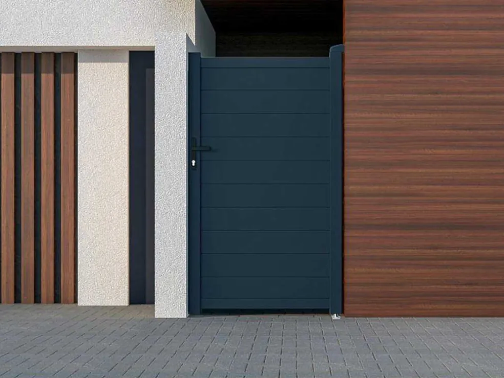Draaipoort Van Aluminium Antraciet - L103 X 181 Cm - Nazario