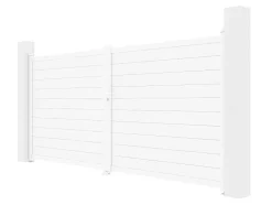 Draaipoort Van Aluminium B397 X H181 Cm Wit - Nazario