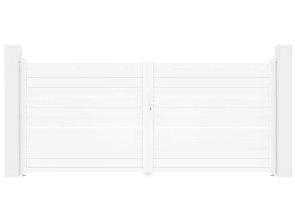Draaipoort Van Aluminium B397 X H181 Cm Wit - Nazario