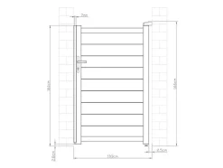 Draaipoort Van Aluminium Antraciet - L103 X 166 Cm - Nazario