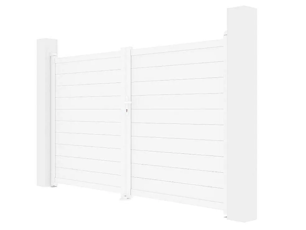 Draaipoort Van Aluminium L305 X H181 Cm Wit - Nazario