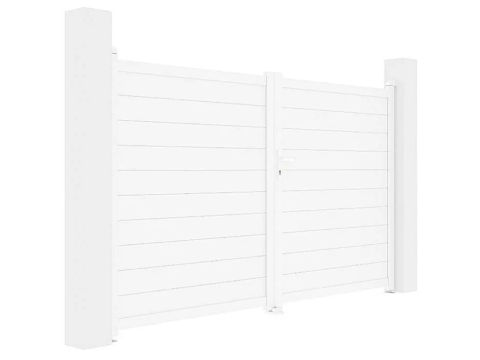 Draaipoort Van Aluminium L305 X H181 Cm Wit - Nazario