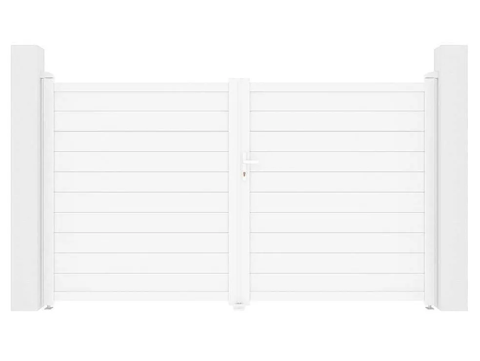 Draaipoort Van Aluminium L305 X H181 Cm Wit - Nazario
