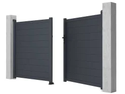 Draaipoort Van Aluminium Antraciet - L305 X 166 Cm - Nazario