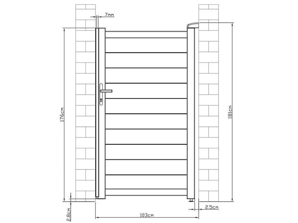 Draaipoort Van Aluminium L103 X H181 Cm Wit - Nazario