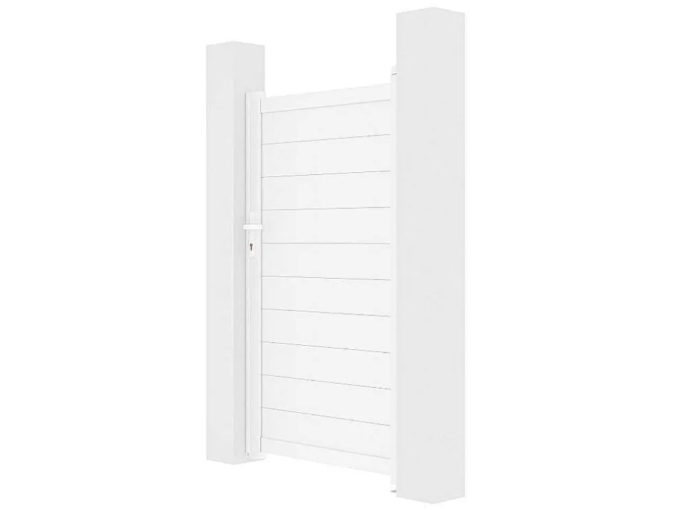 Draaipoort Van Aluminium L103 X H181 Cm Wit - Nazario