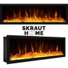 Dressoir, Opbergkast, 210, 4 Deuren, Elektrische Haard Xxl, Cement