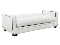 Driezits Bedbank Van Kunstleer Naty - Wit
