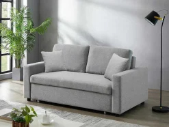 Driezits Bedbank Van Stof Inizor - Lichtgrijs