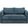 Driezits Express Slaapbank Van Ribfluweel - Blauw - Loreto