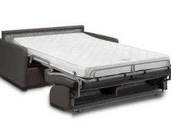 Driezits Express-Bedbank Van Kunstleer Calife - Grijs - Slaapafmeting 140 Cm