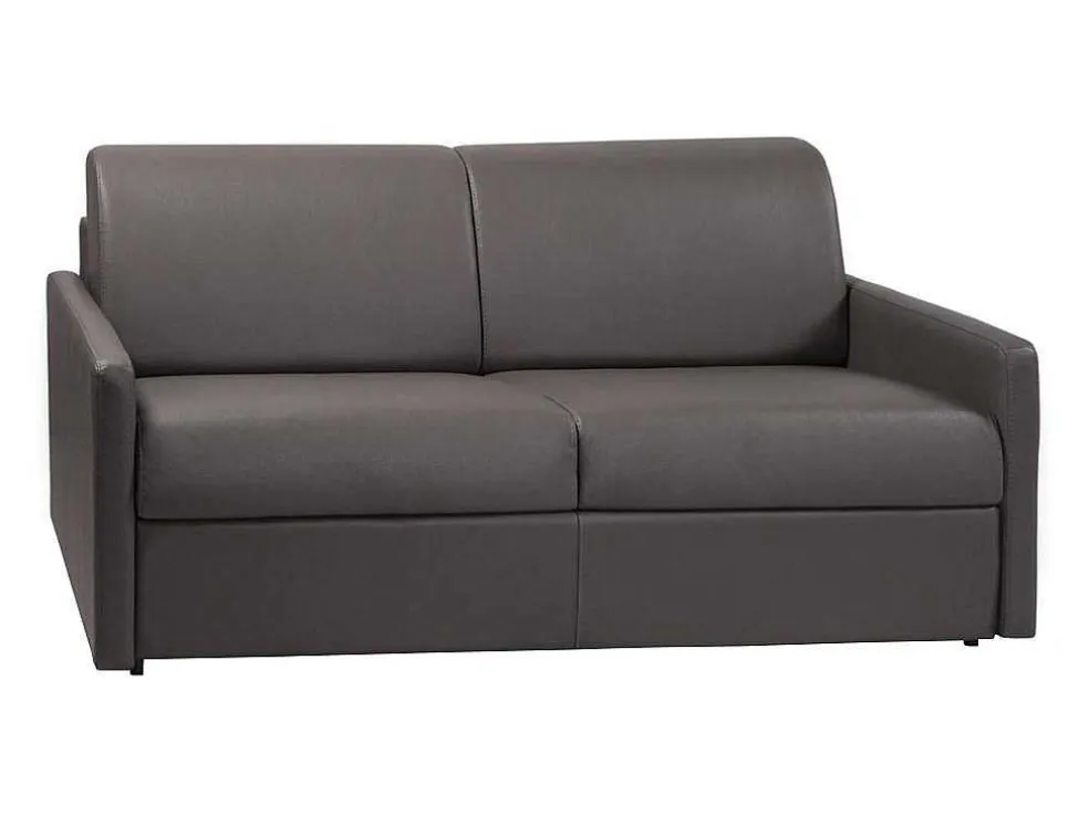 Driezits Express-Bedbank Van Kunstleer Calife - Grijs - Slaapafmeting 140 Cm