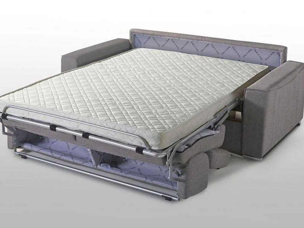 Driezits Express-Bedbank Van Stof Vizir - Grijs - Slaapafmeting 140 Cm