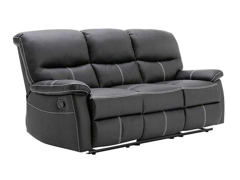 Driezits Relaxbank Canby - Kunstleer - Zwart