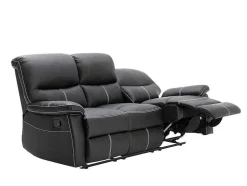 Driezits Relaxbank Canby - Kunstleer - Zwart