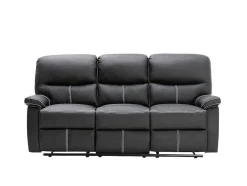 Driezits Relaxbank Canby - Kunstleer - Zwart