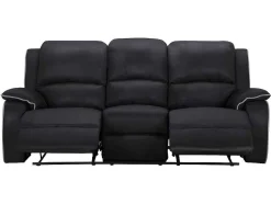 Driezits Relaxbank En Relaxfauteuil Van Microvezel Hernani - Zwart