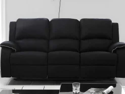Driezits Relaxbank En Relaxfauteuil Van Microvezel Hernani - Zwart