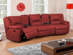 Driezits Relaxbank Van Leer Aroma - Rood