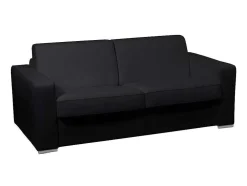 Driezits Slaapbank 100% Buffelleer Delectea Ii - Zwart