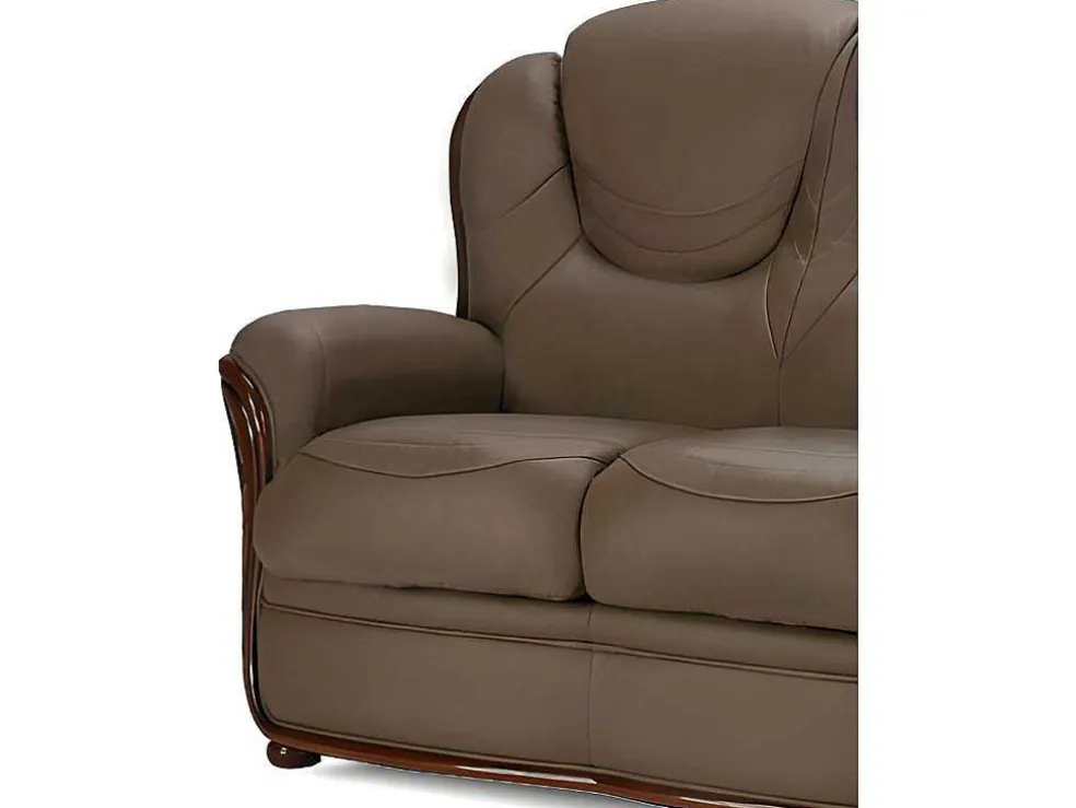 Driezitsbank 100% Buffelleer Adelaide - Zwart
