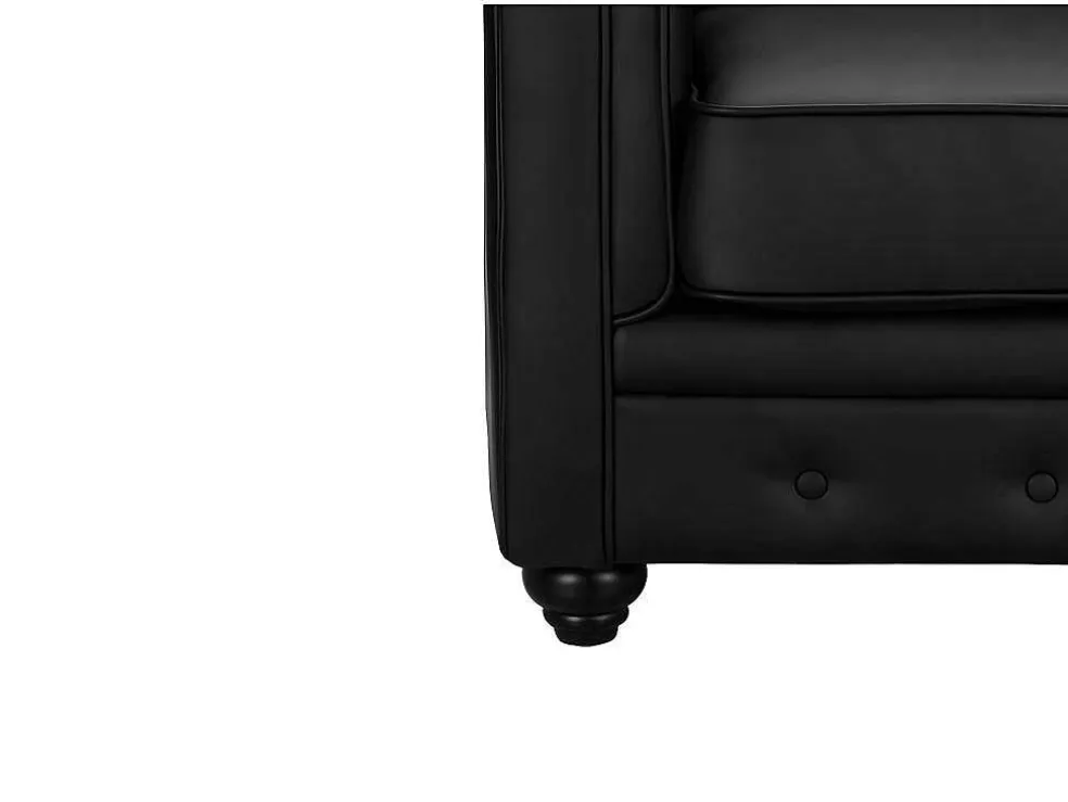 Driezitsbank Chesterfield Van Kunstleer - Wit