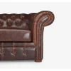 Driezitsbank Chesterfield Clotaire Van 100% Leer Met Lived-In Aspect