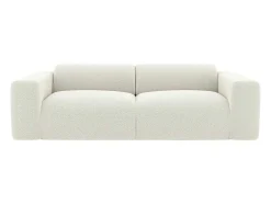 Driezitsbank En Fauteuil Van Witte Bouclestof Pogni Van Maison Cephy