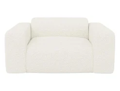 Driezitsbank En Fauteuil Van Witte Bouclestof Pogni Van Maison Cephy