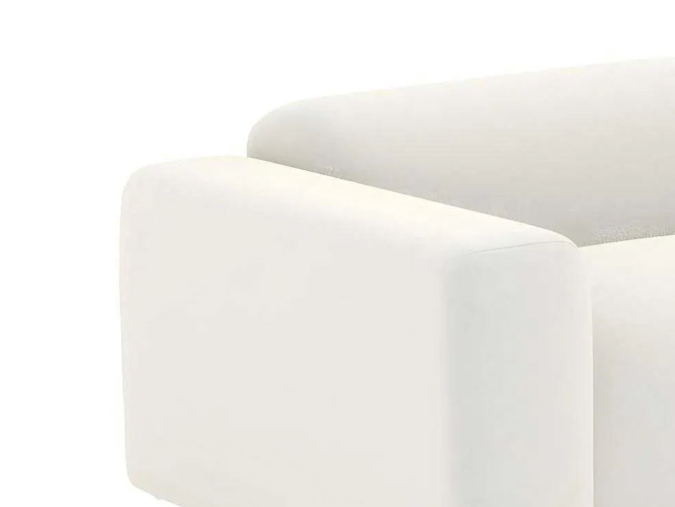 Driezitsbank En Fauteuil Van Witte Bouclestof Pogni Van Maison Cephy