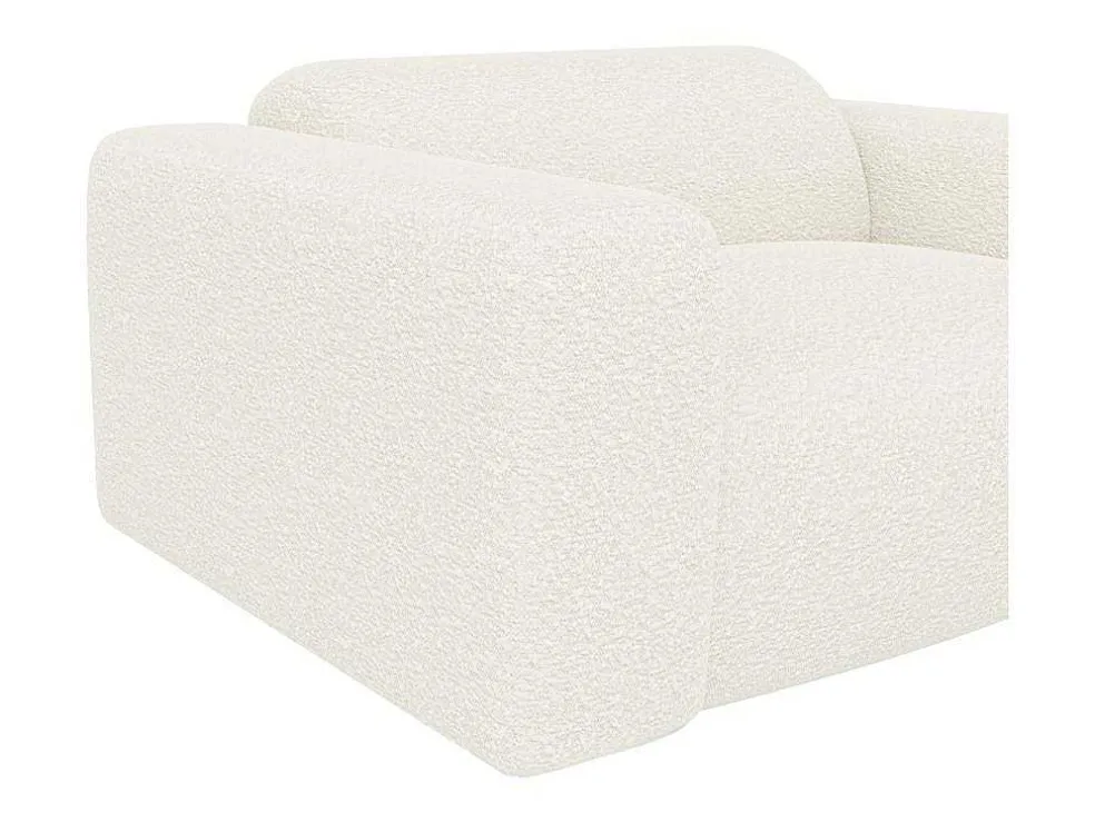 Driezitsbank En Fauteuil Van Witte Bouclestof Pogni Van Maison Cephy