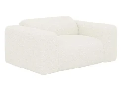 Driezitsbank En Fauteuil Van Witte Bouclestof Pogni Van Maison Cephy