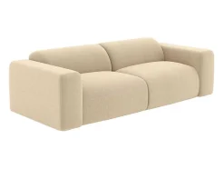 Driezitsbank En Fauteuil Van Beige Stof Met Textuur Pogni Van Maison Cephy