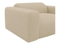 Driezitsbank En Fauteuil Van Beige Stof Met Textuur Pogni Van Maison Cephy