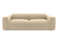 Driezitsbank En Fauteuil Van Beige Stof Met Textuur Pogni Van Maison Cephy
