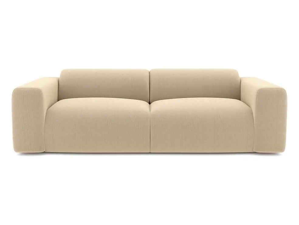 Driezitsbank En Fauteuil Van Beige Stof Met Textuur Pogni Van Maison Cephy