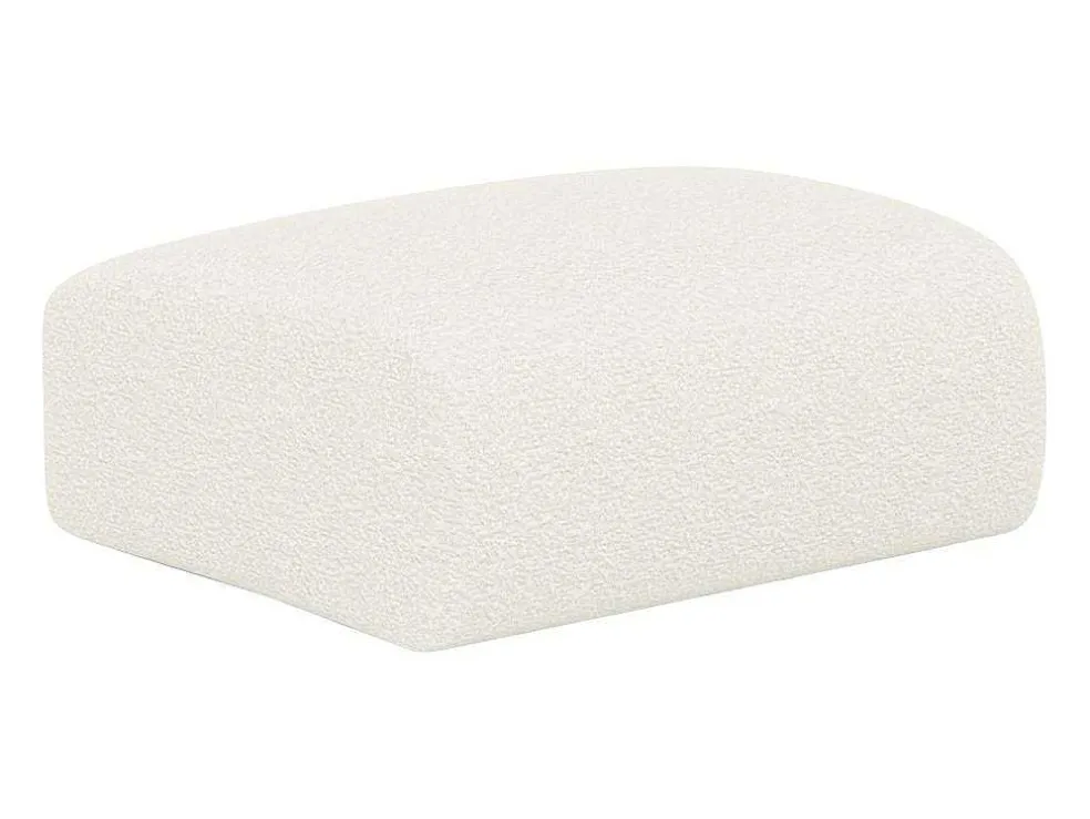 Driezitsbank En Poef Van Witte Bouclestof Pogni Van Maison Cephy
