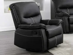 Driezitsbank En Relaxfauteuil Canby - Kunstleer - Zwart
