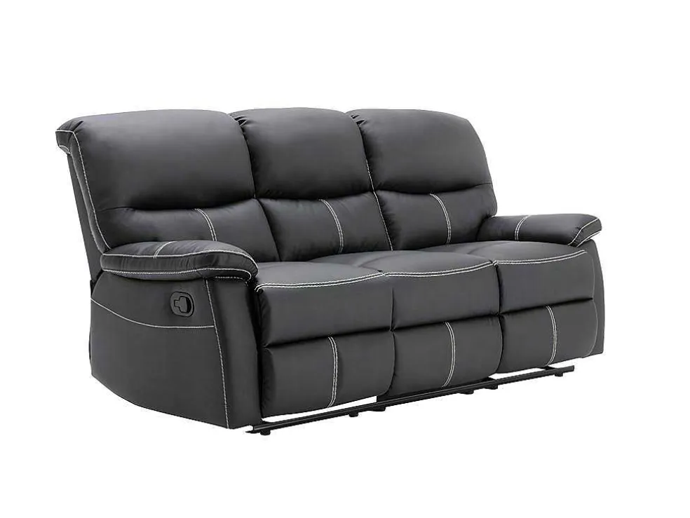 Driezitsbank En Relaxfauteuil Canby - Kunstleer - Zwart