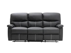 Driezitsbank En Relaxfauteuil Canby - Kunstleer - Zwart