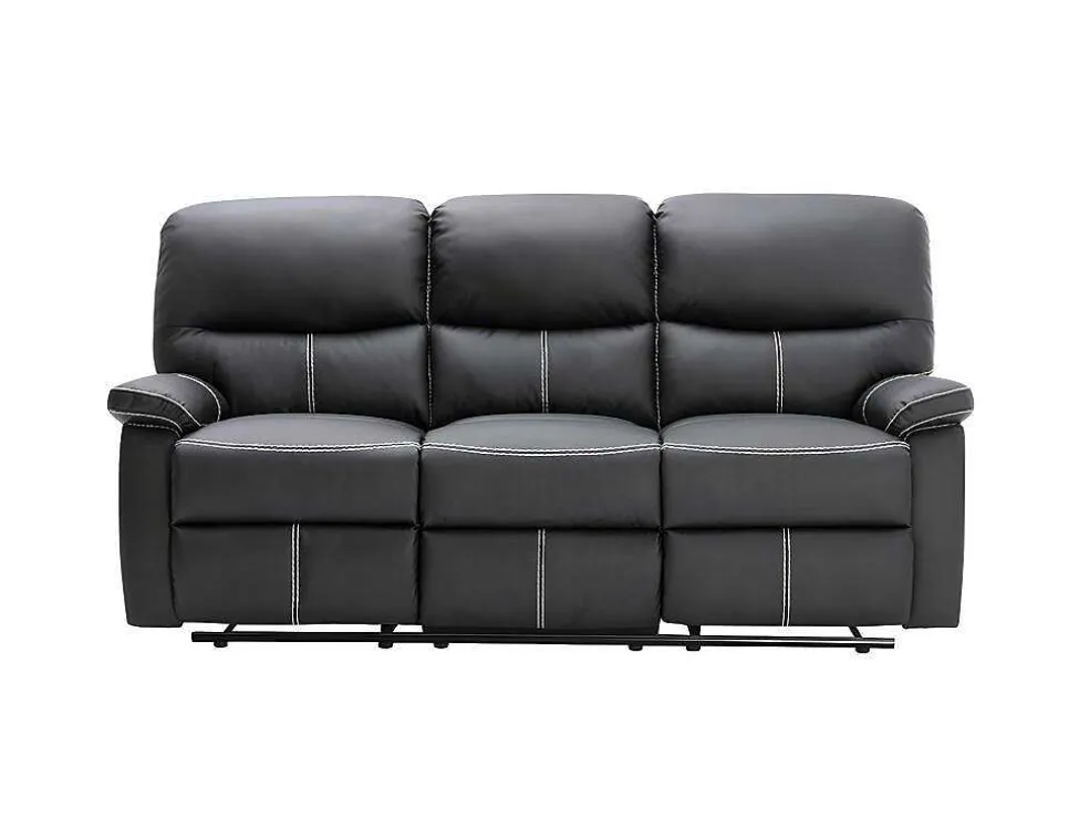 Driezitsbank En Relaxfauteuil Canby - Kunstleer - Zwart