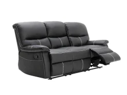 Driezitsbank En Relaxfauteuil Canby - Kunstleer - Zwart