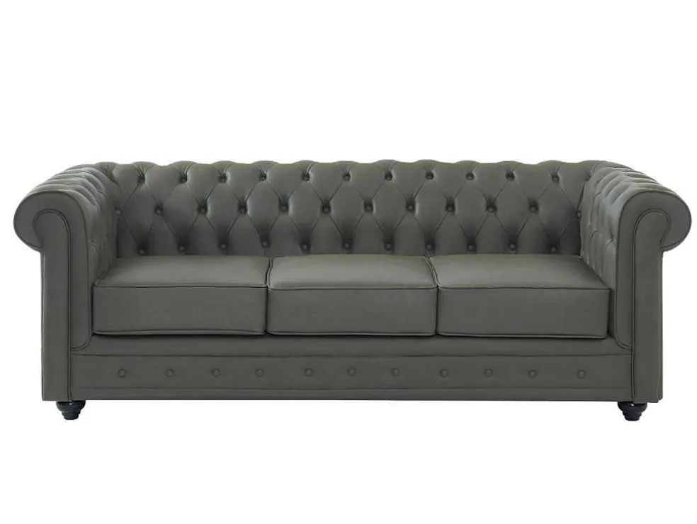 Driezitsbank Van Buffelleer Chesterfield - Grijs