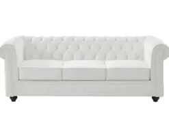 Driezitsbank Van Buffelleer Chesterfield - Wit