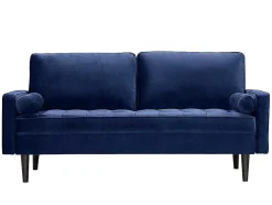 Driezitsbank Van Fluweel Fleuet - Donkerblauw