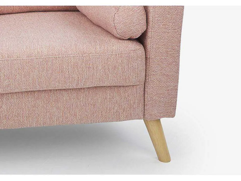 Driezitsbank Van Stof Met Woleffect Tatum - Roze