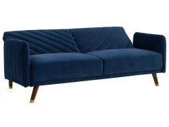 Driezitsbedbank Van Fluweel Joris - Blauw