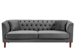 Driezits-Chesterfield-Bank Van Antracietkleurig Velours Arsene