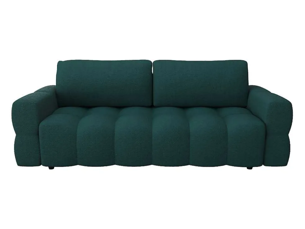 Driezitsslaapbank Van Blauwgroene Bouclestof Issoro