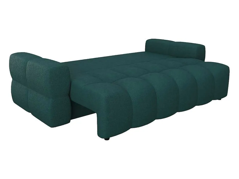 Driezitsslaapbank Van Blauwgroene Bouclestof Issoro